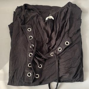 Black shirt from Maurices with ties in the front